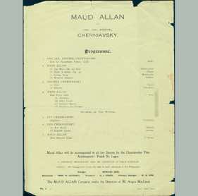 Maud Allan & Cherniavsky Trio house program, c. 1913 / Maud Allan Collection, Dance Collection Danse