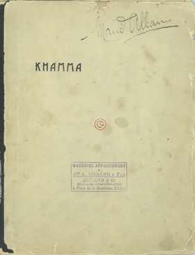 Piano sketch for Claude Debussy’s "Khamma", c. 1912 / Debussy, Claude, W. L. Courtney, and Maud Allan. 1912. "Khamma: Légende dansée". Paris: A. Durand. Courtesy of Rare Books and Special Collections, UBC Library (M33.D4 K5 1912 c. 2).