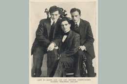 1911 - November 3: Month-long tour of South Africa – with minimal success. In Capetown, meets Jan, Mischel and Leo Cherniavsky – the Cherniavsky Trio. (Photo: the Cherniavsky Trio)